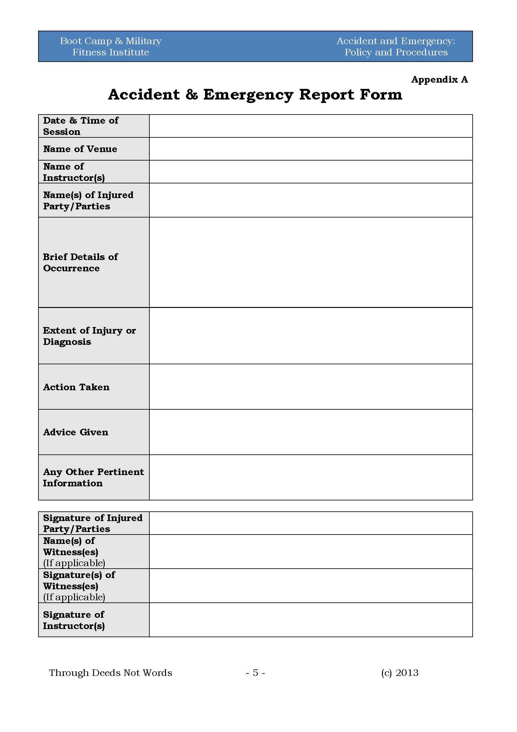 Incident Report Policy And Procedures – Zohre Regarding Ohs Incident Report Template Free