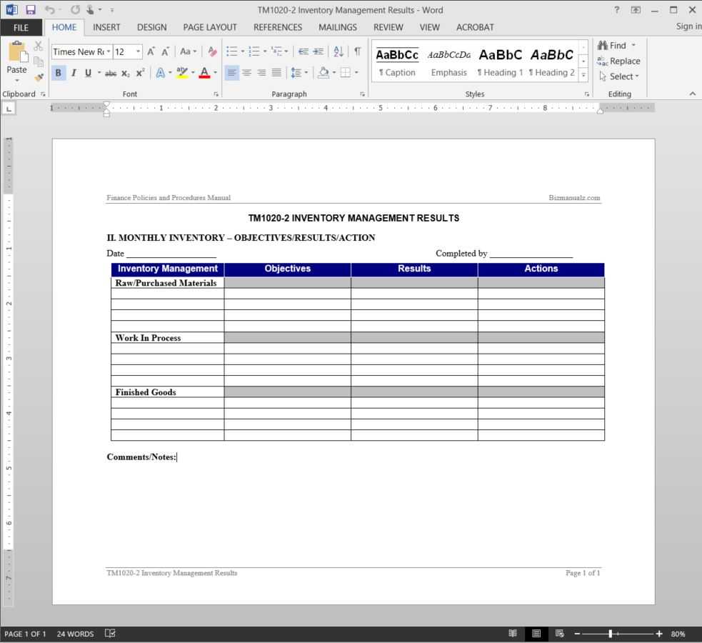 Inventory Management Report Template | Tm1020 2 Inside It Management Report Template
