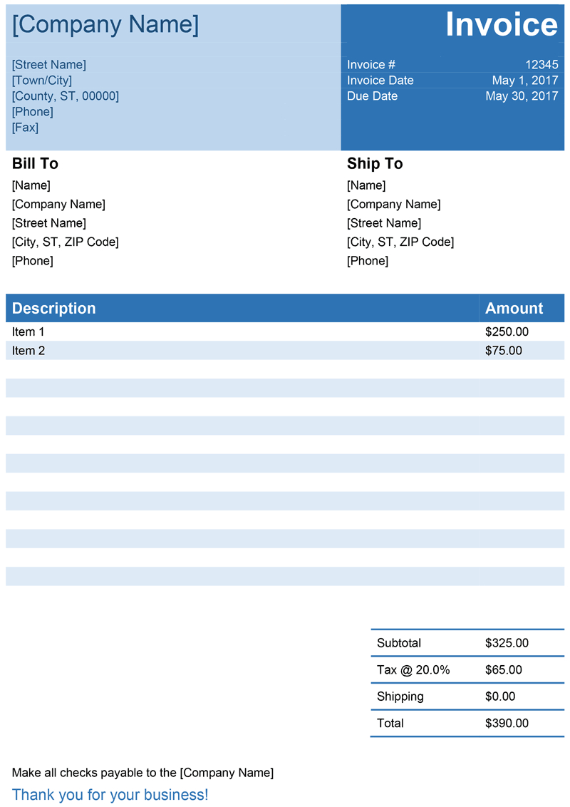 Invoice Template For Word – Free Simple Invoice With Free Invoice Template Word Mac