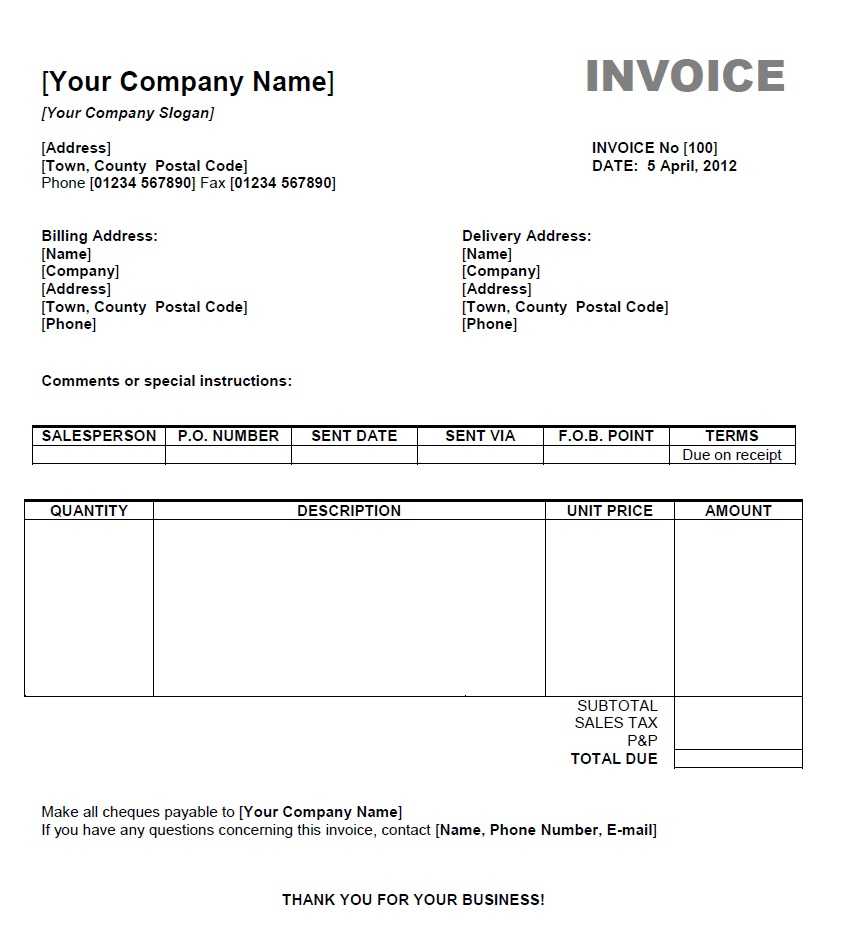 Invoice Template Mac | Invoice Example For Free Invoice Template Word Mac