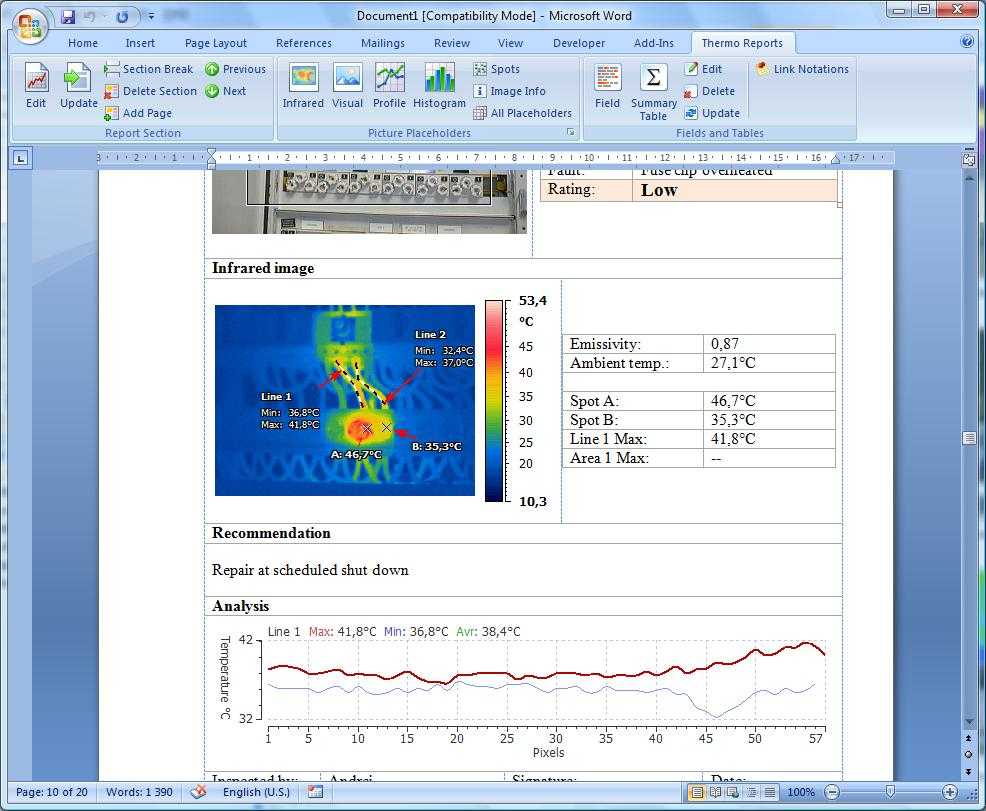Irt Cronista | Grayess - Infrared Software And Solutions Throughout Thermal Imaging Report Template