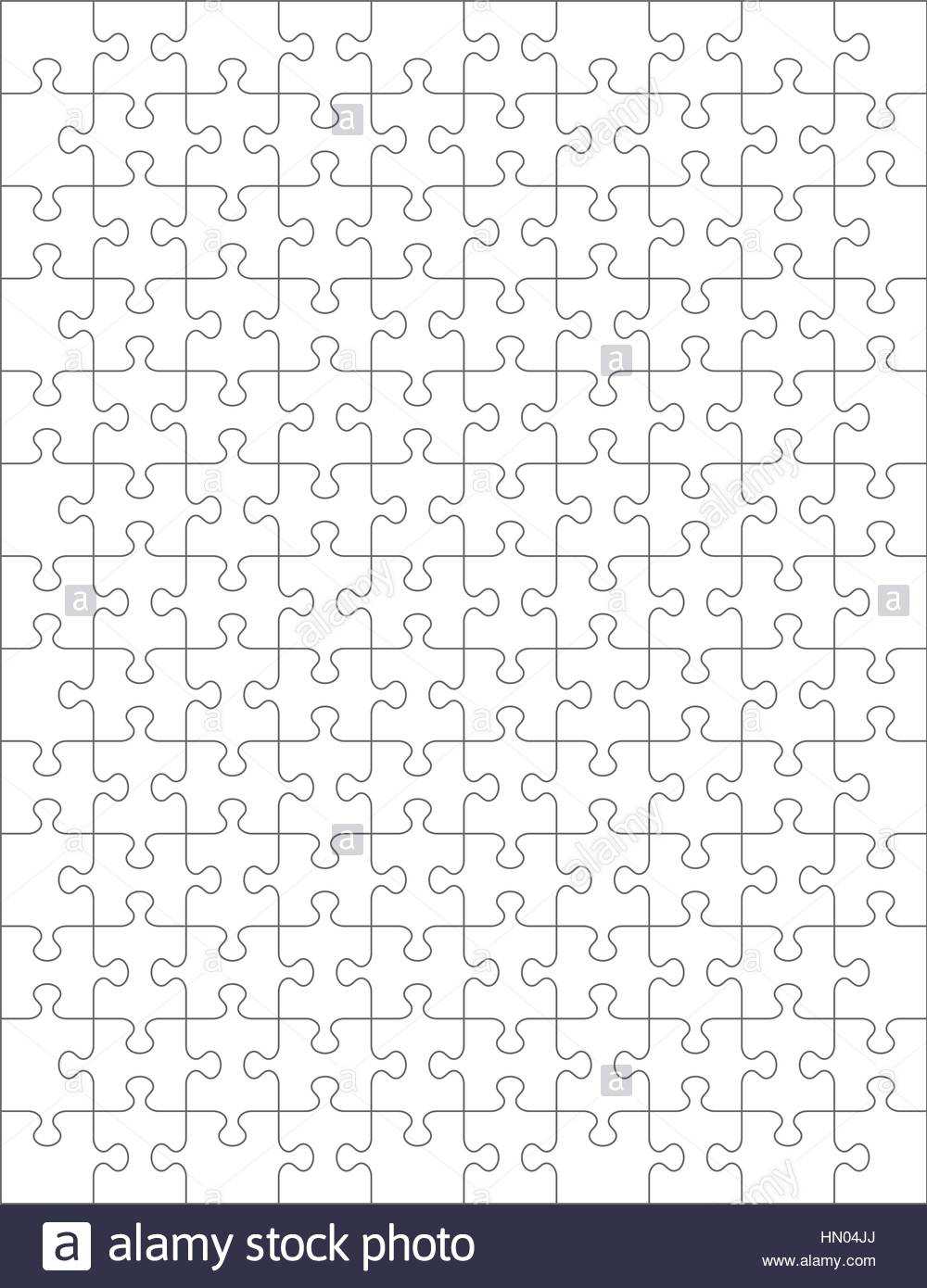 Jigsaw Puzzle Blank Template Of 130 Pieces. Vector And High Within Blank Jigsaw Piece Template