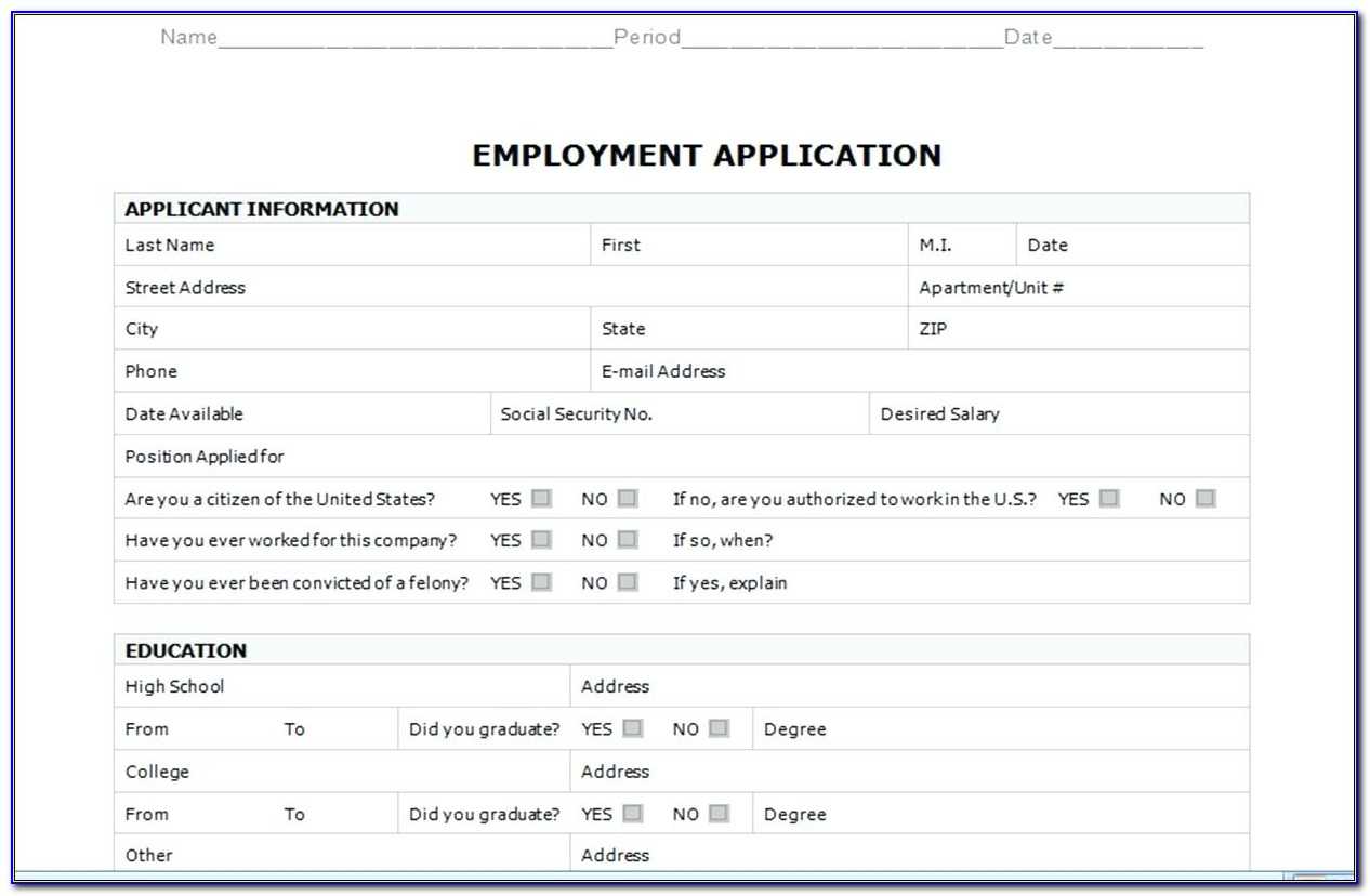 Job Application Form Template Word Format – Form : Resume Regarding Job Application Template Word