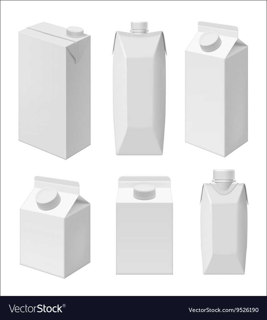 Juice And Milk Blank Packaging Template In Blank Packaging Templates