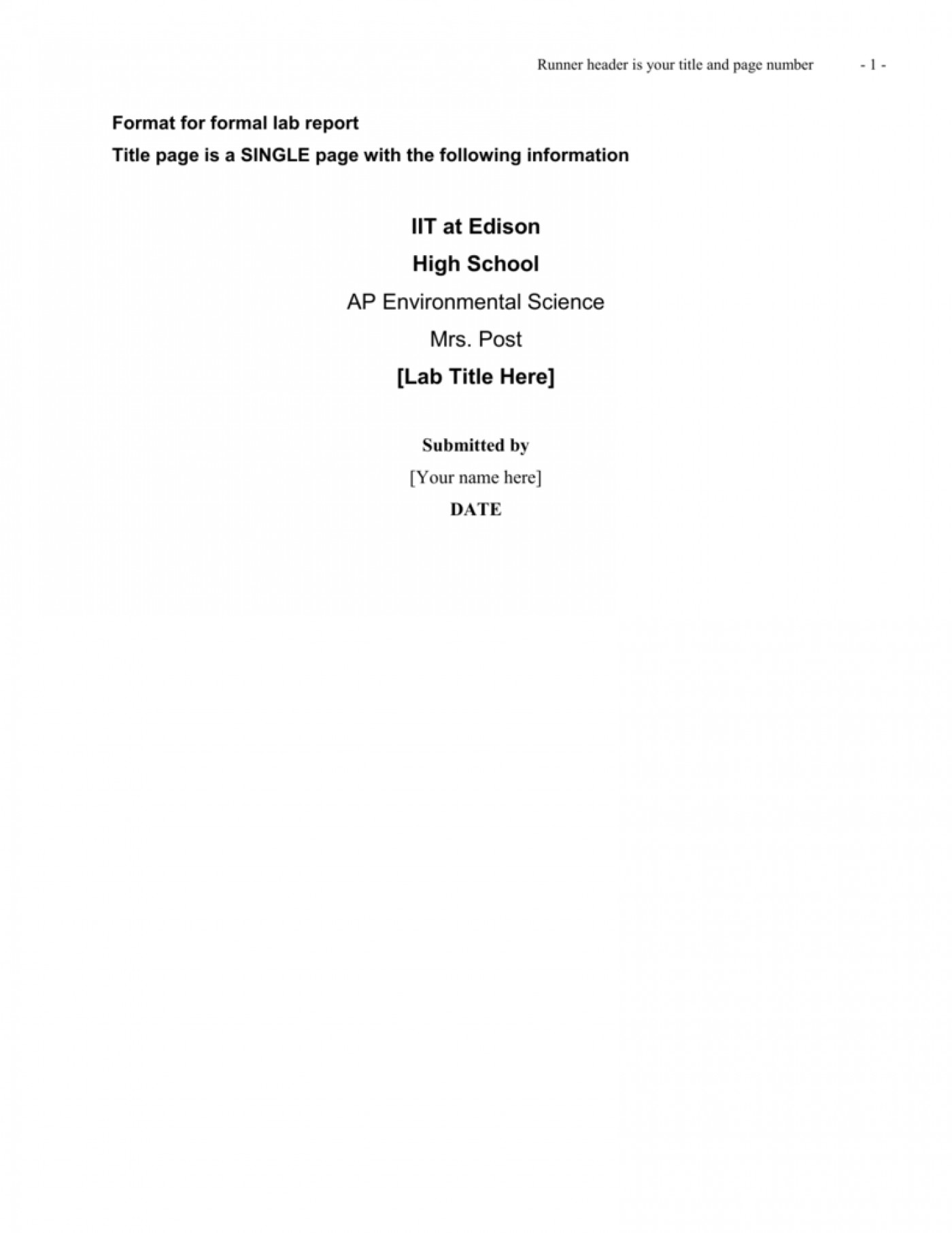 Lab Report Template – Zohre.horizonconsulting.co Regarding Science Experiment Report Template