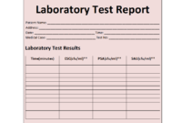 Laboratory Test Report Template for Test Result Report Template