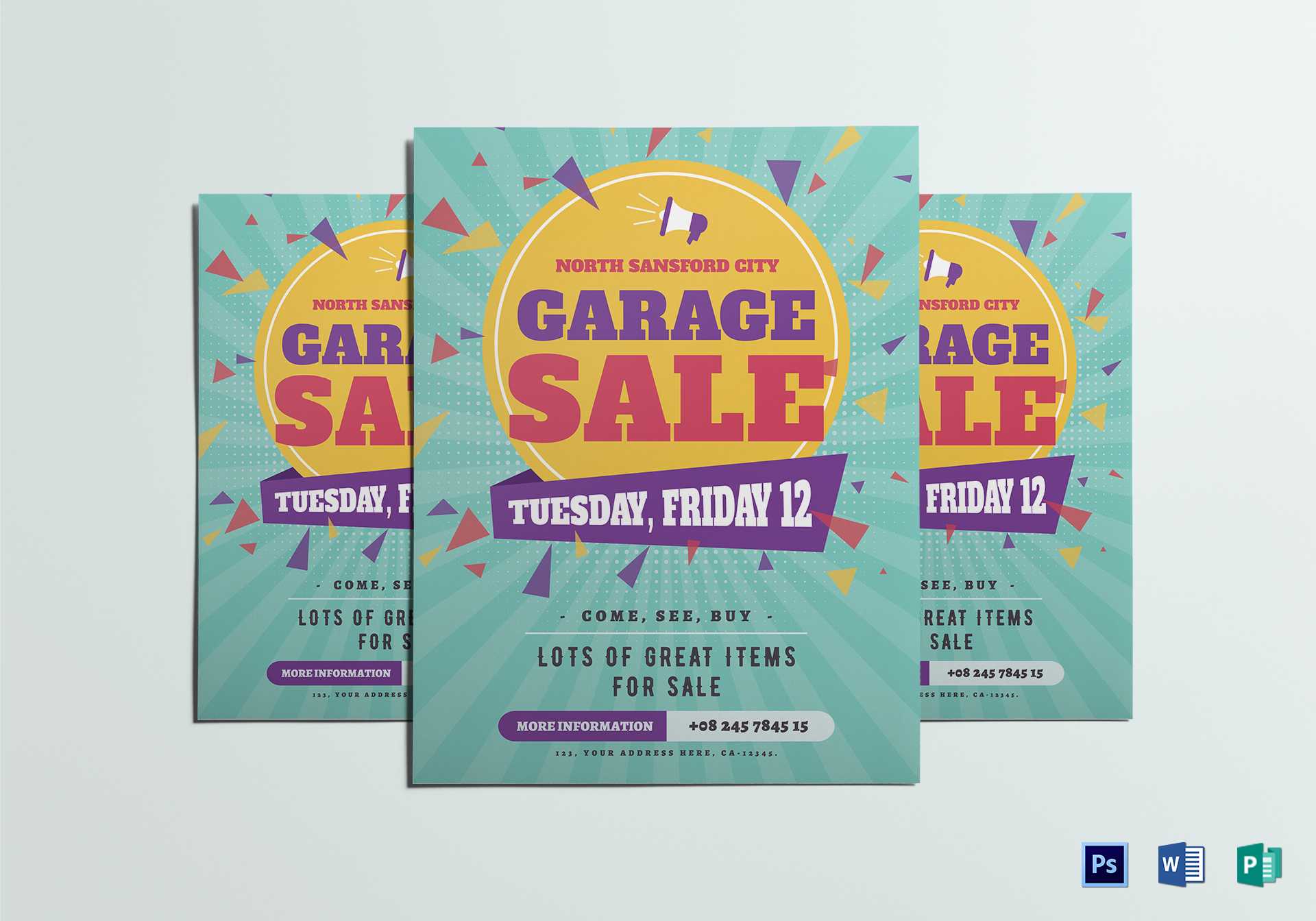 Large Garage Sale Flyer Template In Garage Sale Flyer Template Word