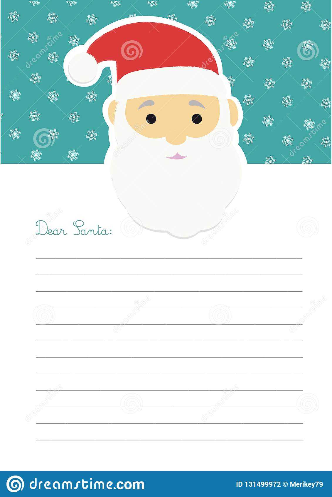 Letter Template To Santa Claus Stock Vector – Illustration With Blank Letter From Santa Template