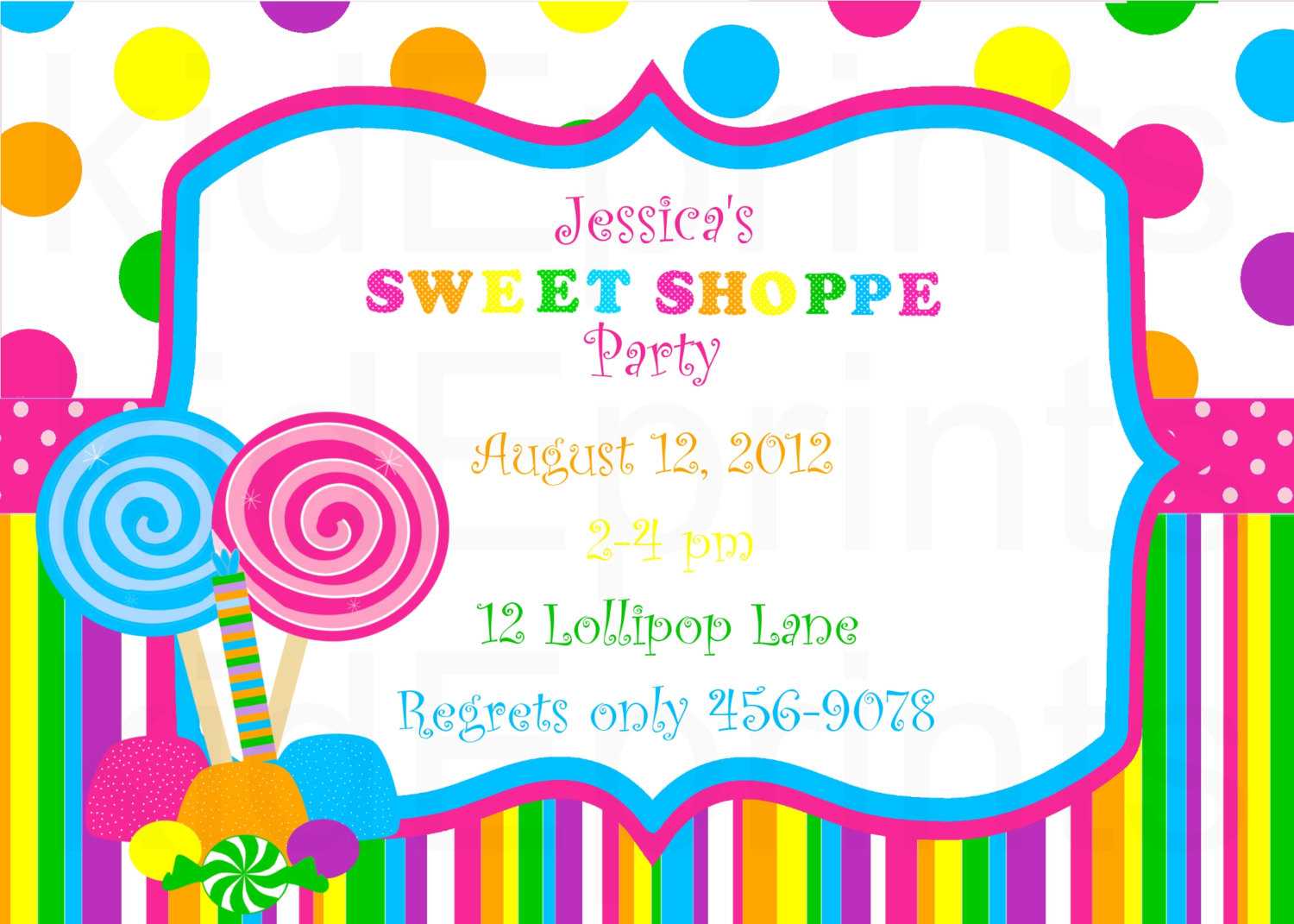 Lollipop Invitation Templates With Regard To Blank Candyland Template