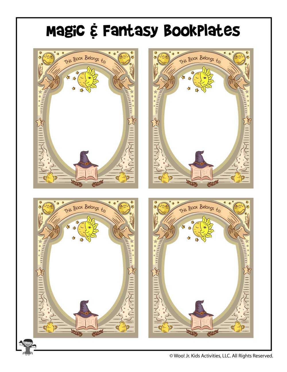 Magic And Fantasy Book Printable Bookplates | Woo! Jr. Kids Intended For Bookplate Templates For Word