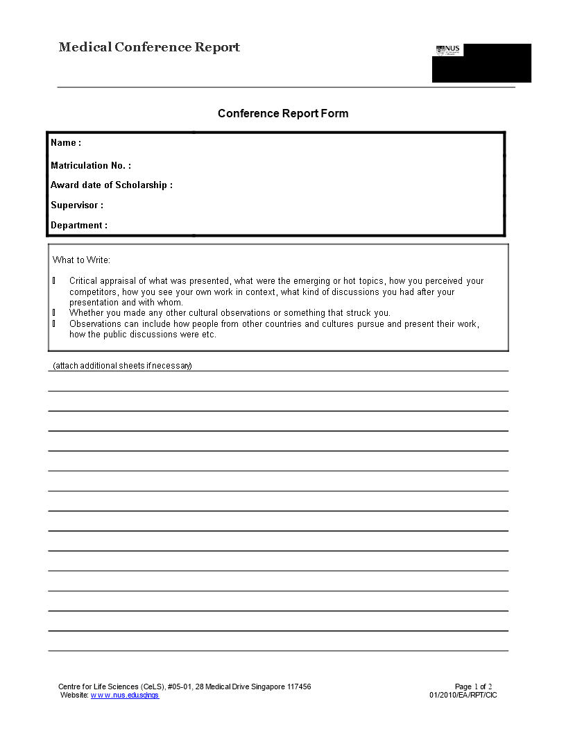 Medical Conference Report | Templates At In Conference Report Template
