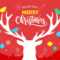 Merry Christmas Banner, Xmas Template Background With Deer Silhouette,.. Intended For Merry Christmas Banner Template