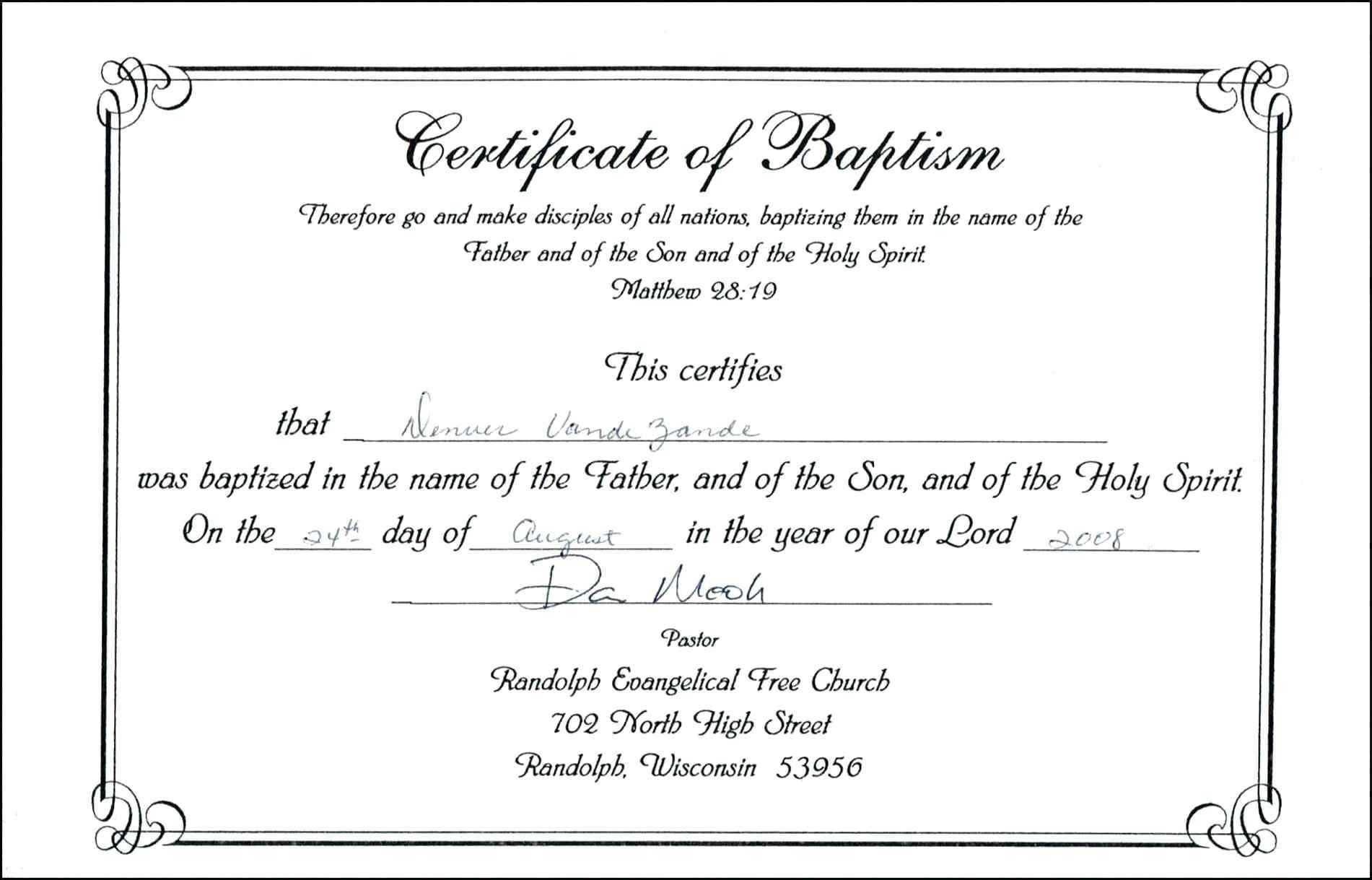 Microsoft Word Baptism Certificate Template – Zohre With Baptism Certificate Template Word