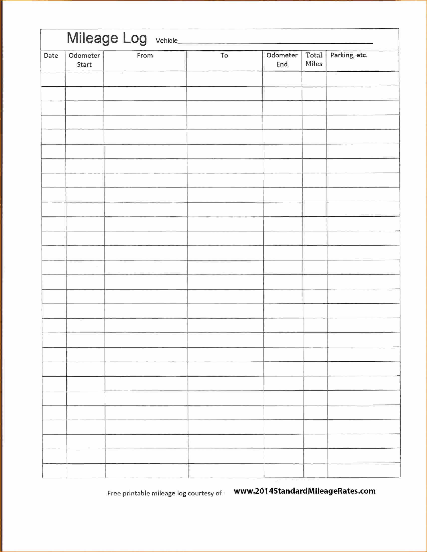 Mileage Tracker Form Template Pdf Free For Taxes Regarding Mileage Report Template