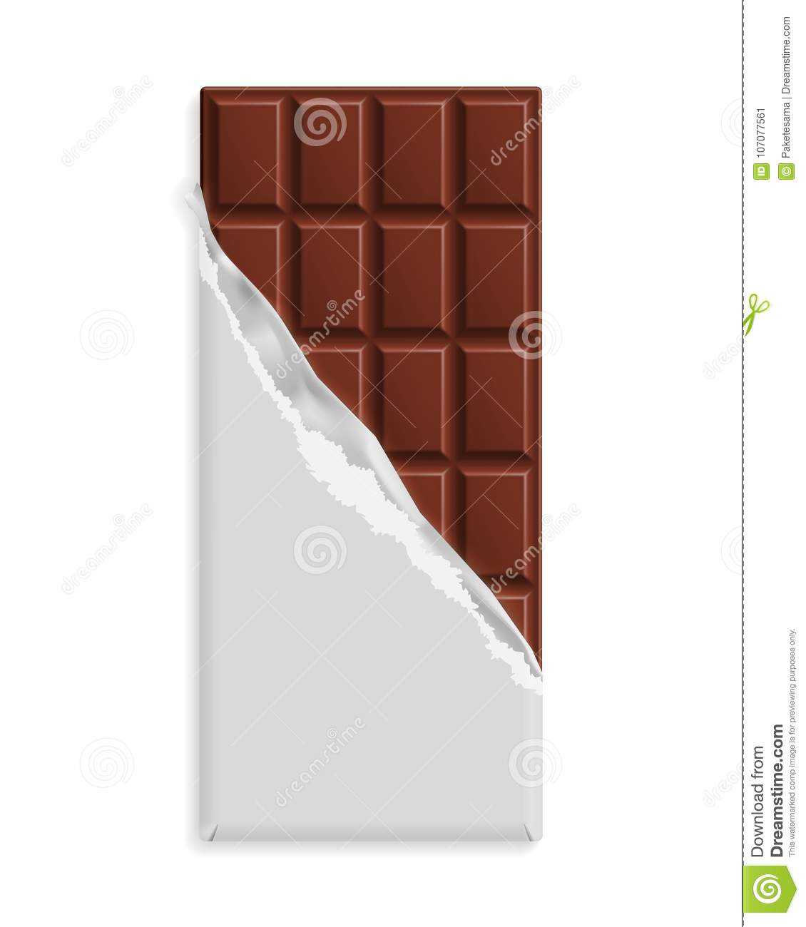 Milk Chocolate Bar In A Blank Wrapper Stock Vector Intended For Blank Candy Bar Wrapper Template