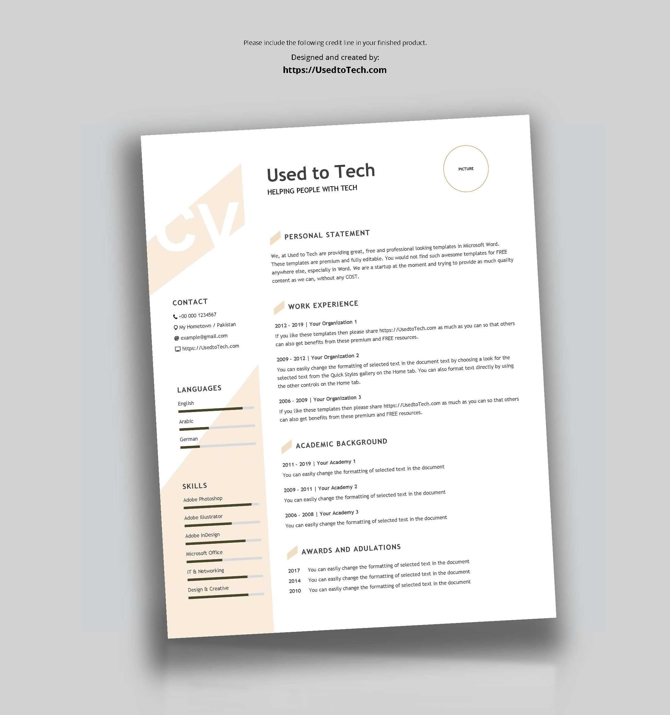 Modern Resume Template In Word Free - Used To Tech In How To Find A Resume Template On Word