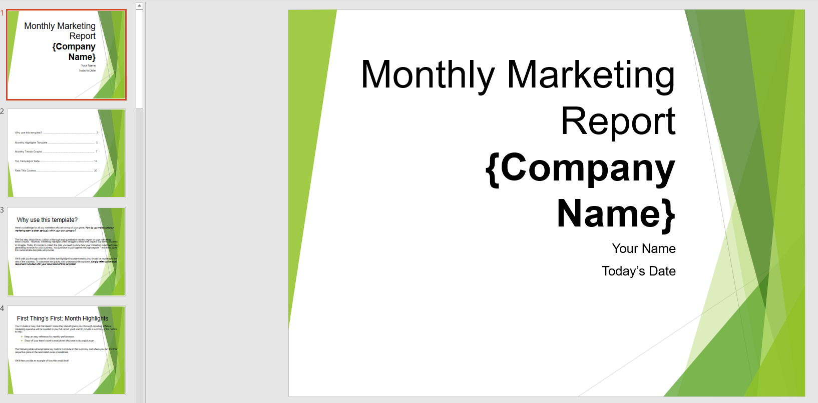 Monthly Marketing Reporting Powerpoint Template | Templates Inside Monthly Report Template Ppt