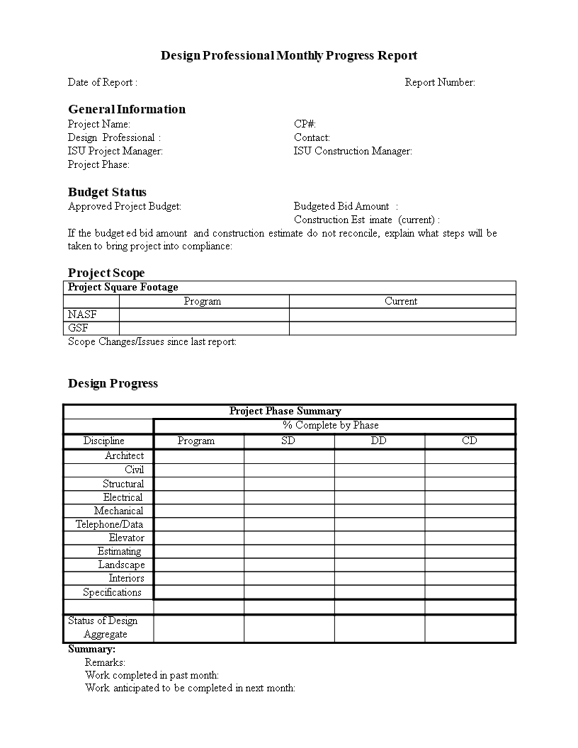 Monthly Progress Report In Word | Templates At Inside Monthly Activity Report Template