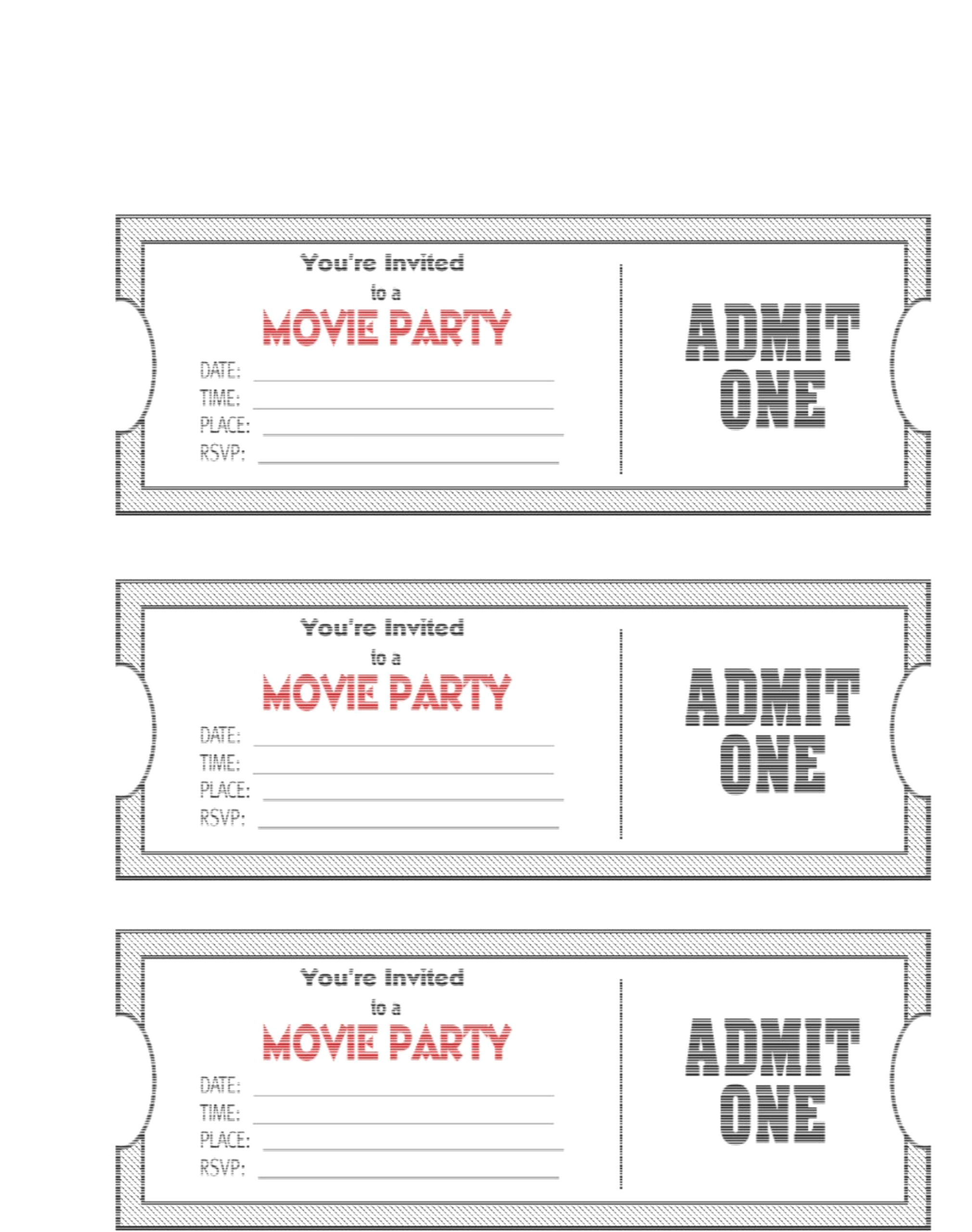 Movie Ticket Template Free Download – Mahre.horizonconsulting.co Intended For Blank Parking Ticket Template