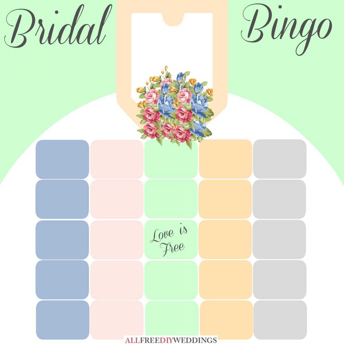 New Bridal Bingo: Free Bridal Shower Games In Blank Bridal Shower Bingo Template