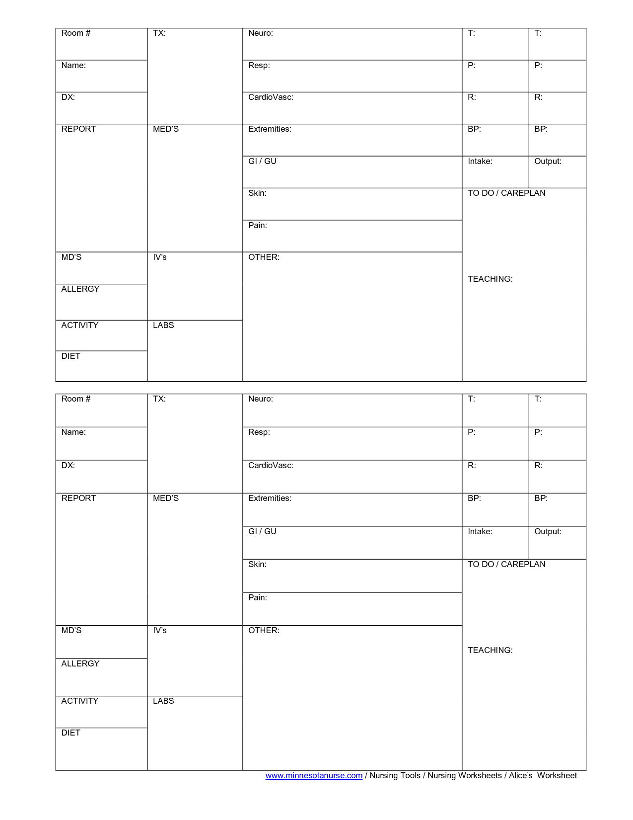 Nursing Assignment Sheet Templates – Zohre.horizonconsulting.co Inside Med Surg Report Sheet Templates
