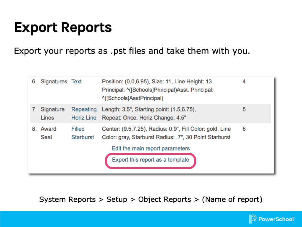 Object Reports 1: Basic Building Blocks Throughout Powerschool Reports Templates