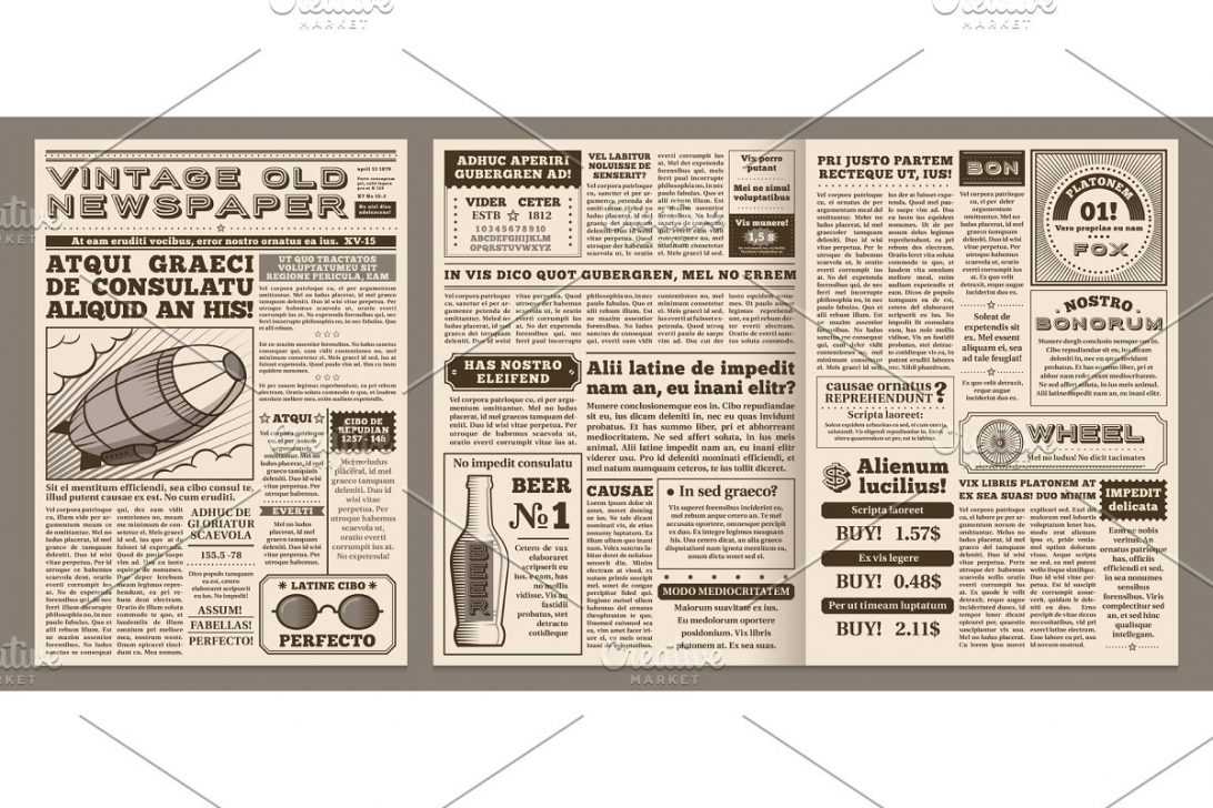 Old Newspaper Template Style Free Photoshop WordPress Regarding Blank Newspaper Template For Word