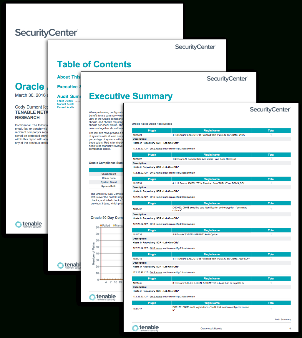 Oracle Audit Results – Sc Report Template | Tenable® In Nessus Report Templates
