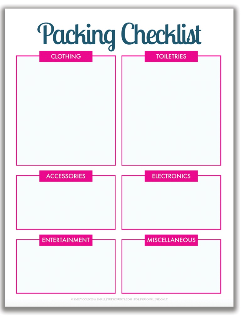 Organized Travel: A Free Printable Packing List For Your With Regard To Blank Packing List Template