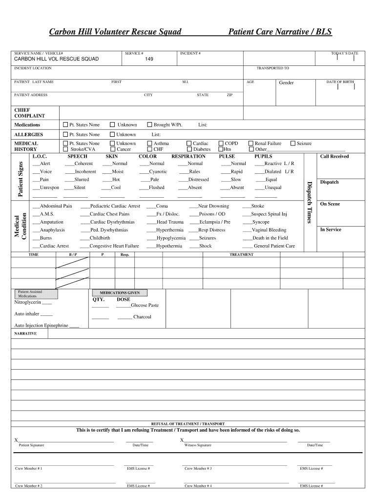 Patient Care Report Template Doc – Fill Online, Printable With Patient Care Report Template