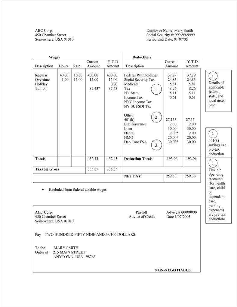 Pay Stub Pdf – Zohre.horizonconsulting.co Inside Pay Stub Template Word Document