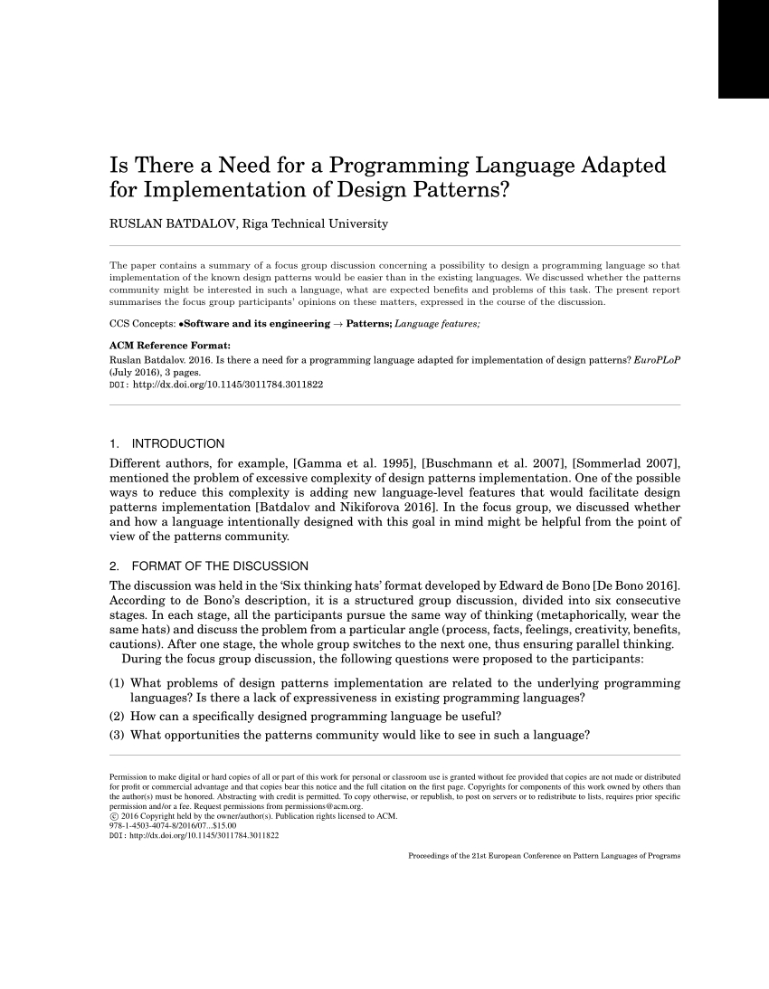 Pdf) Is There A Need For A Programming Language Adapted For With Focus Group Discussion Report Template