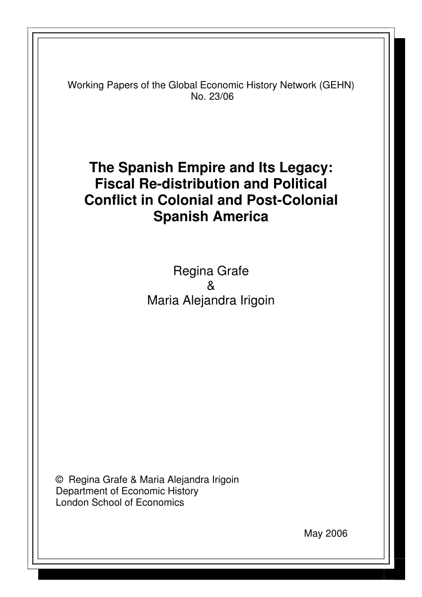 Pdf) The Spanish Empire And Its Legacy: Fiscal In Book Report Template In Spanish