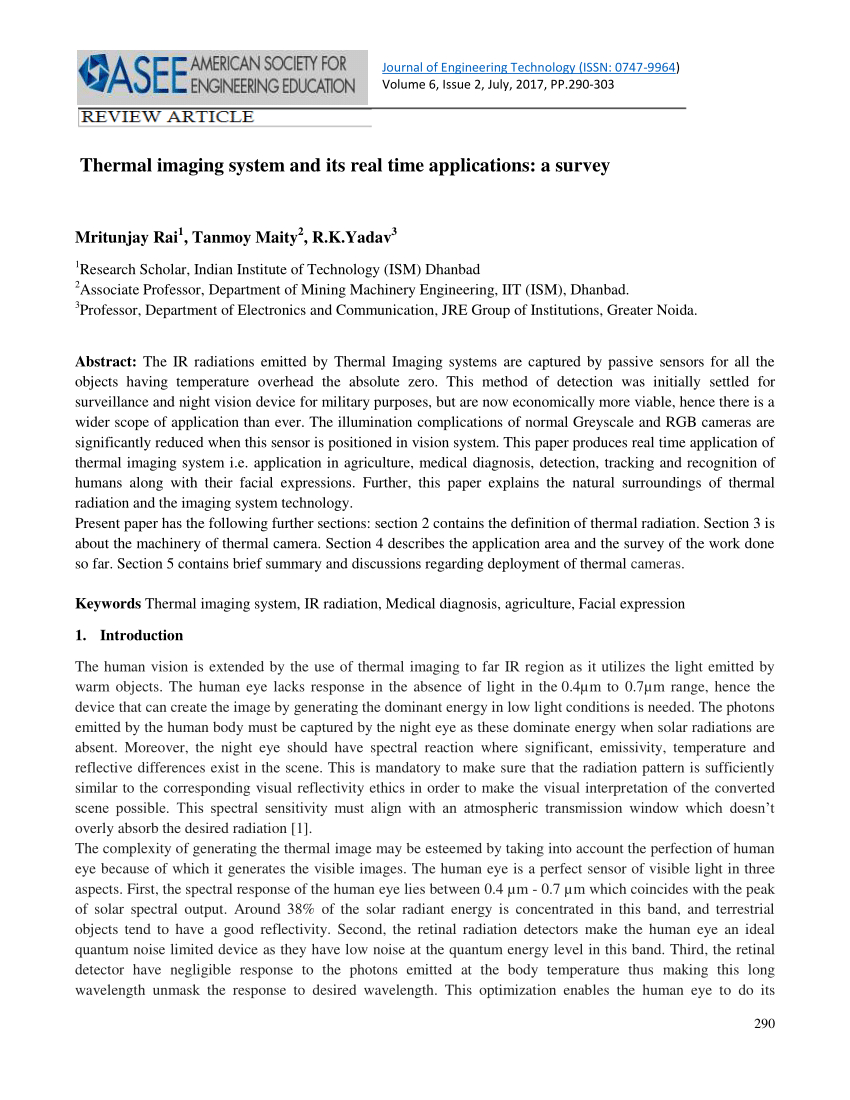Pdf) Thermal Imaging System And Its Real Time Applications Within Thermal Imaging Report Template