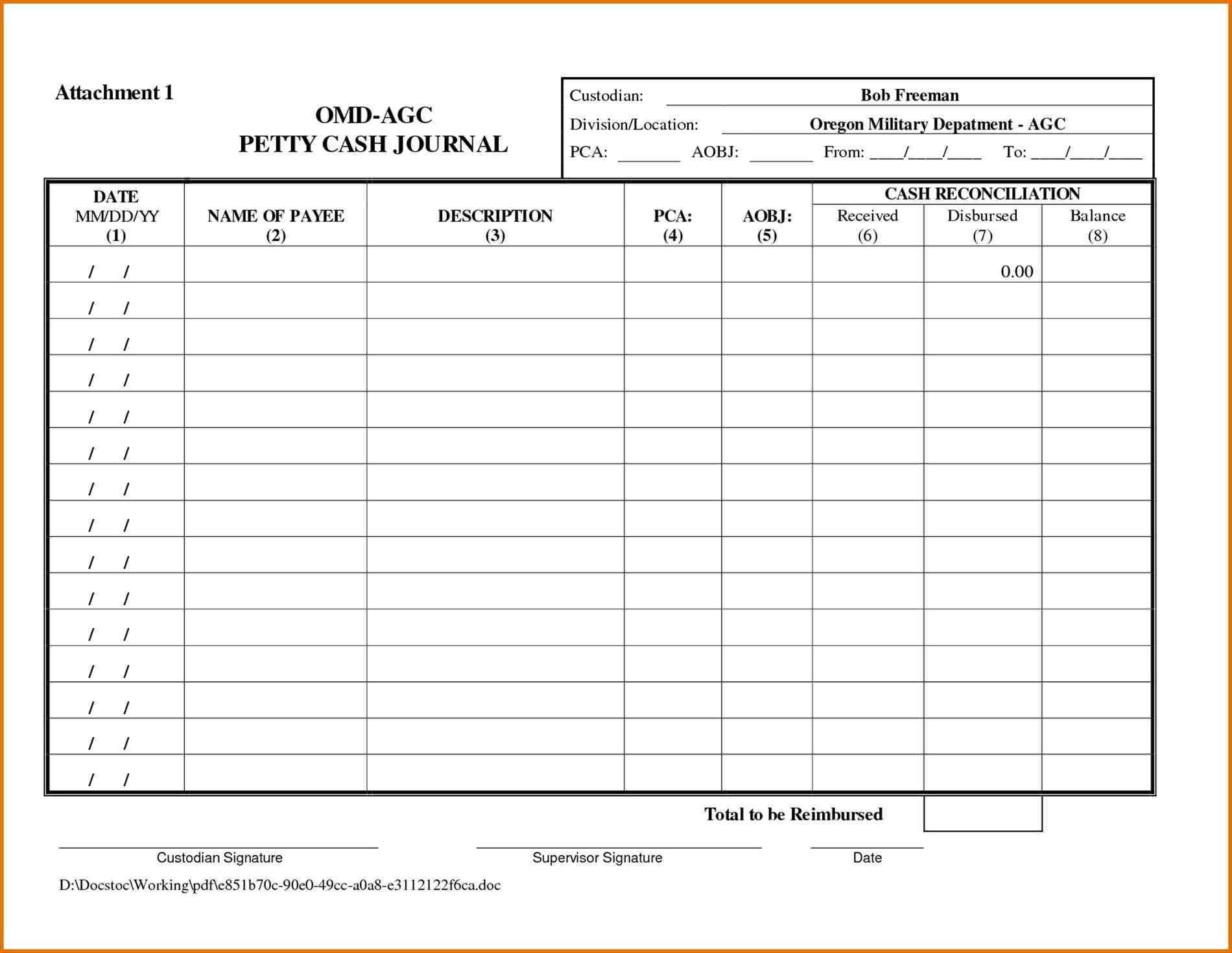 Petty Cash Reconciliation Sheet – Sample Templates – Sample Regarding Petty Cash Expense Report Template