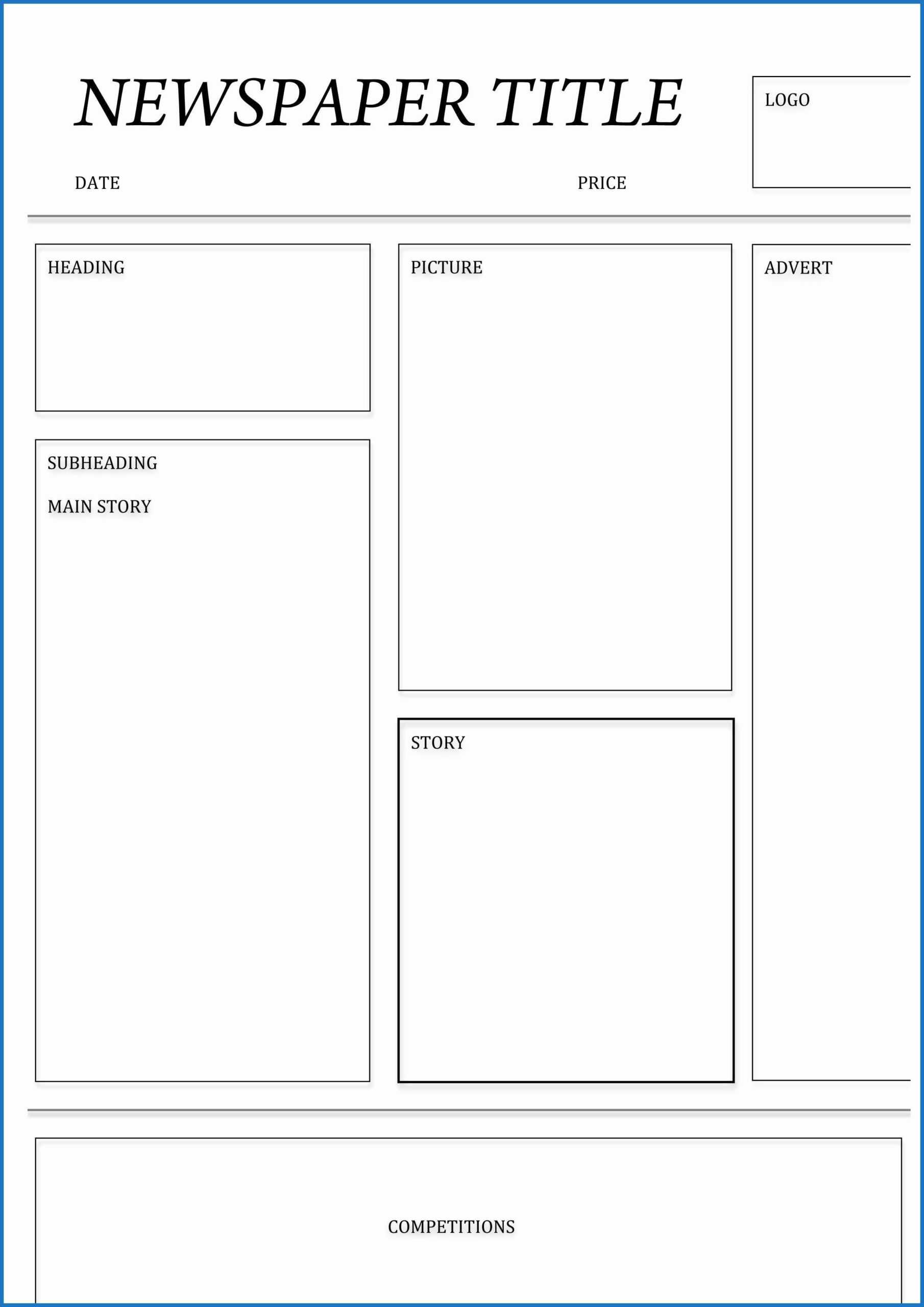Plain Newspaper Template – Zohre.horizonconsulting.co Inside Blank Newspaper Template For Word