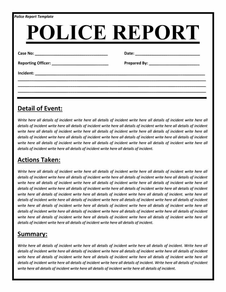 Police Report Examples – Zohre.horizonconsulting.co In Fake Police Report Template