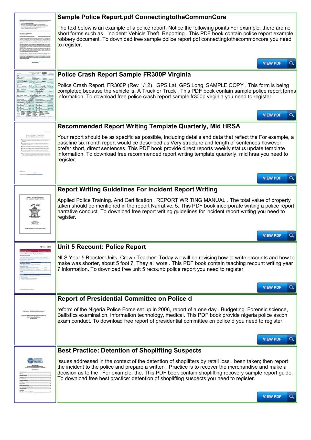 Police Shoplifting Report Writing Template Sample Pages 1 Intended For Police Report Template Pdf