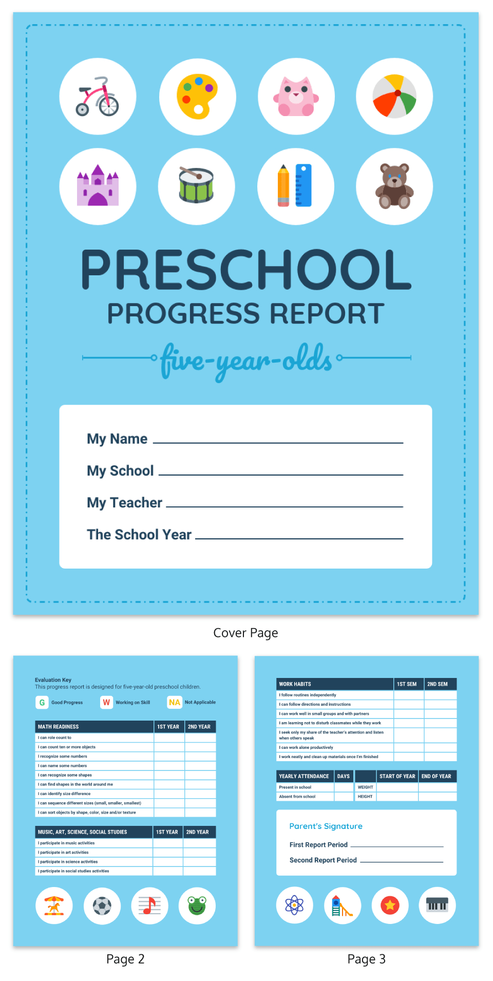 Pre K Progress Report With Preschool Weekly Report Template