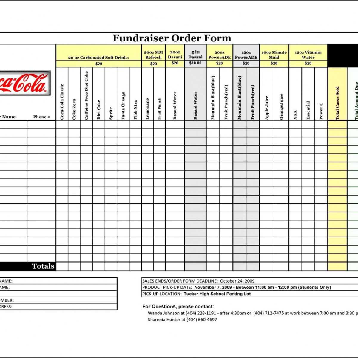 Printable 001 Fundraiser Order Form Template Incredible With Regard To Blank Fundraiser Order Form Template