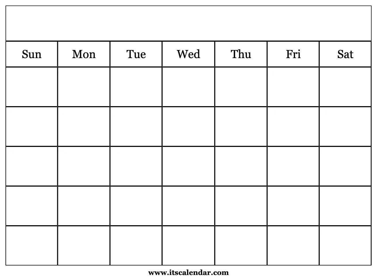Printable Blank Calendar Pertaining To Blank Calender Template