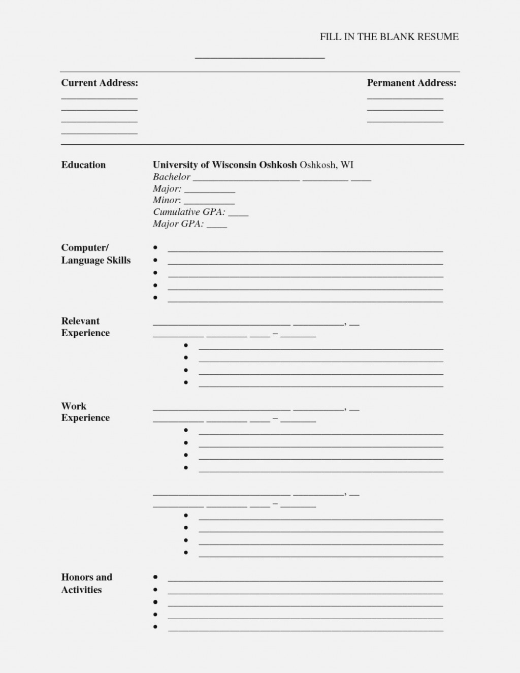 Printable Blank Resume Templates – Mahre.horizonconsulting.co Inside Free Blank Cv Template Download