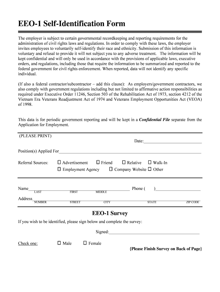Printable Eeo 1 Form – Fill Online, Printable, Fillable Intended For Eeo 1 Report Template