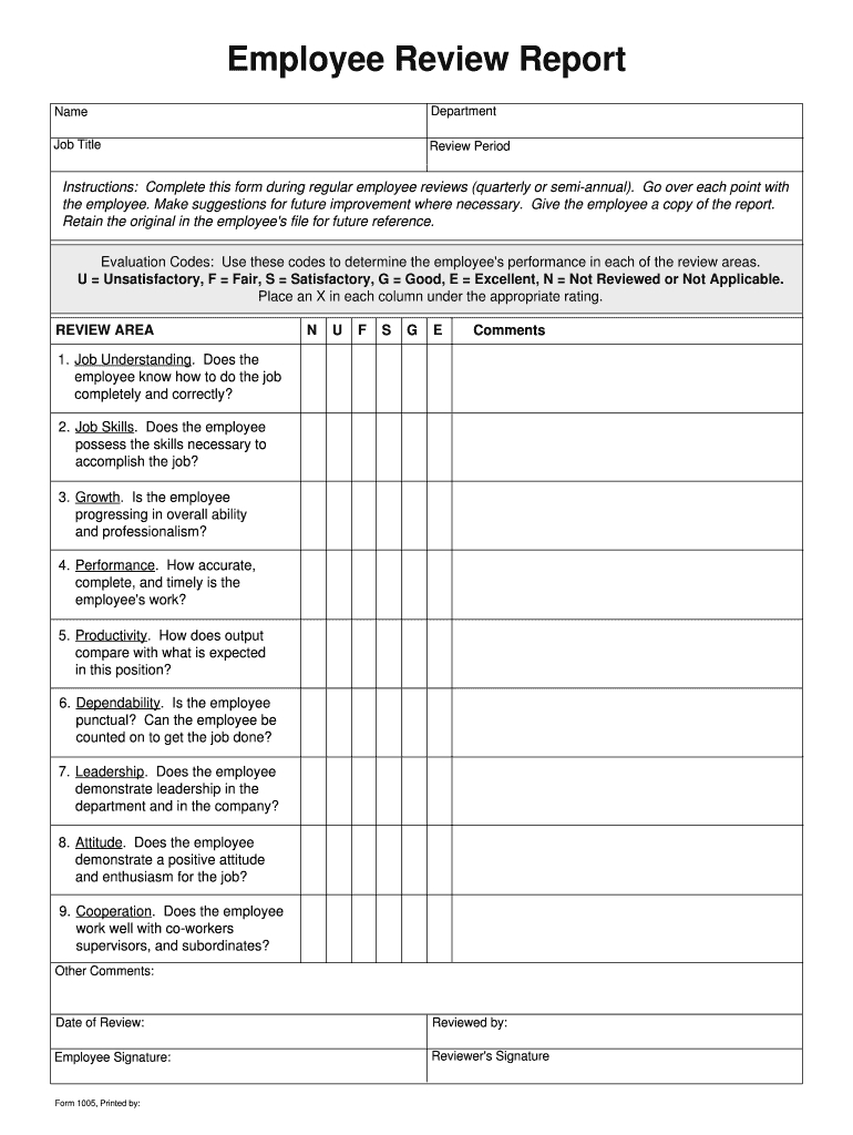 Printable Employee Review Forms – Fill Online, Printable For Blank Evaluation Form Template