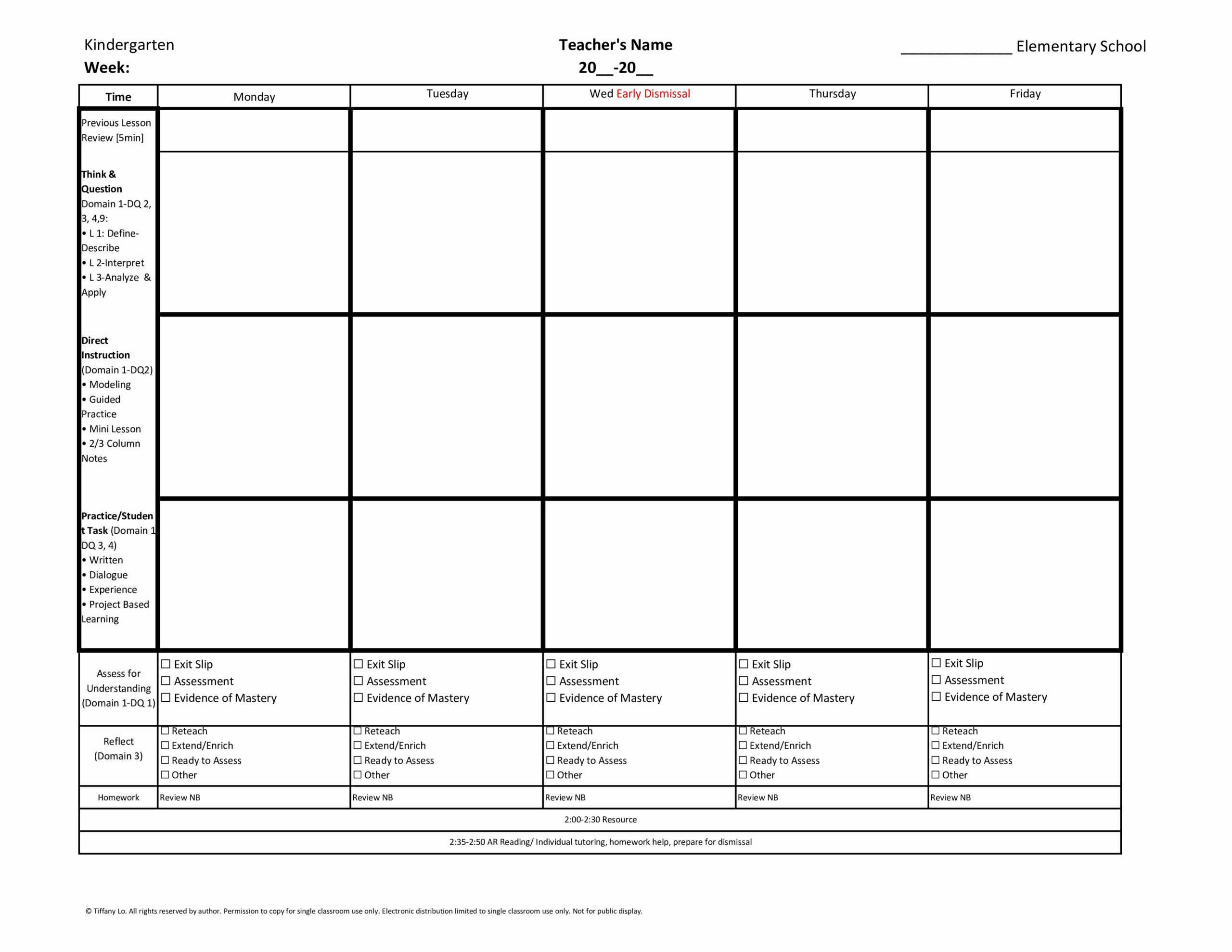 Printable Lesson Plan Template Free – Zohre.horizonconsulting.co With Regard To Blank Preschool Lesson Plan Template