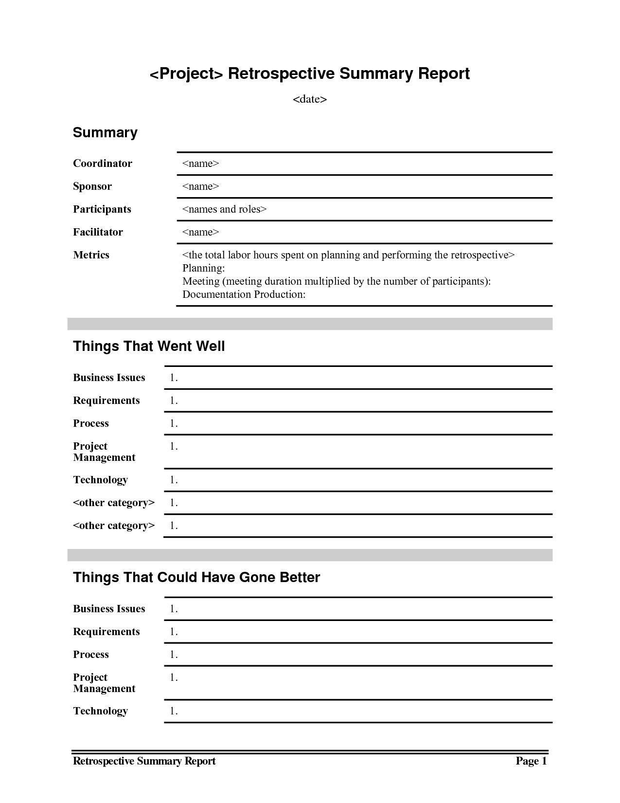 Production Meeting Report Template Examples Summary 421649 In Conference Summary Report Template