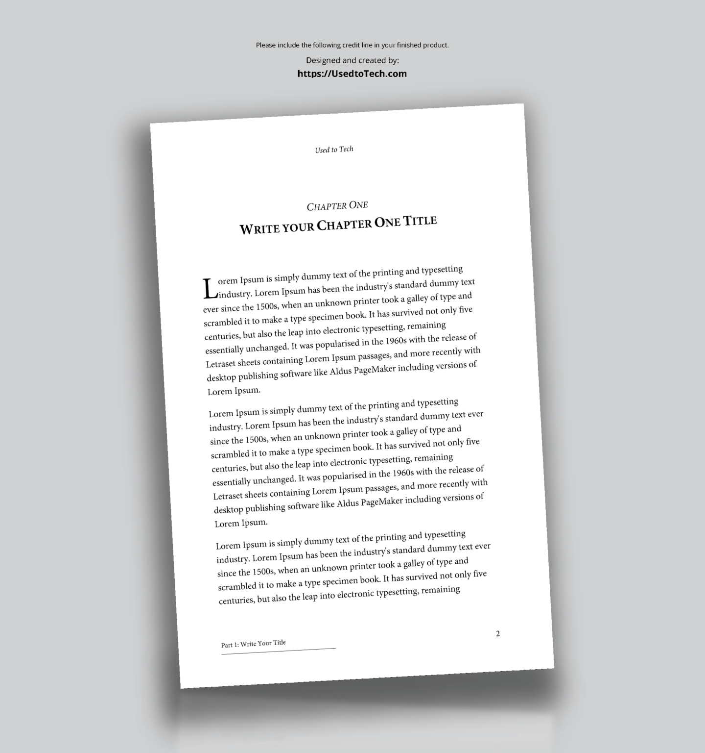 Professional-Looking Book Template For Word, Free – Used To Tech inside ...