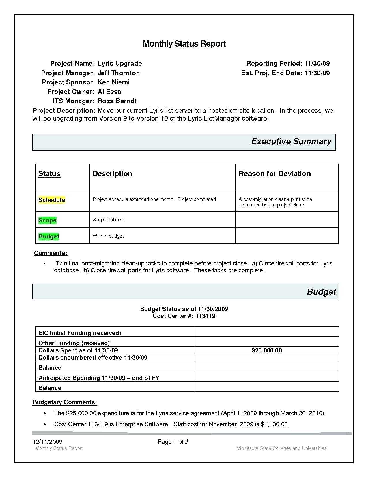 Project Management Weekly Status Report Sample Template With Weekly Progress Report Template Project Management