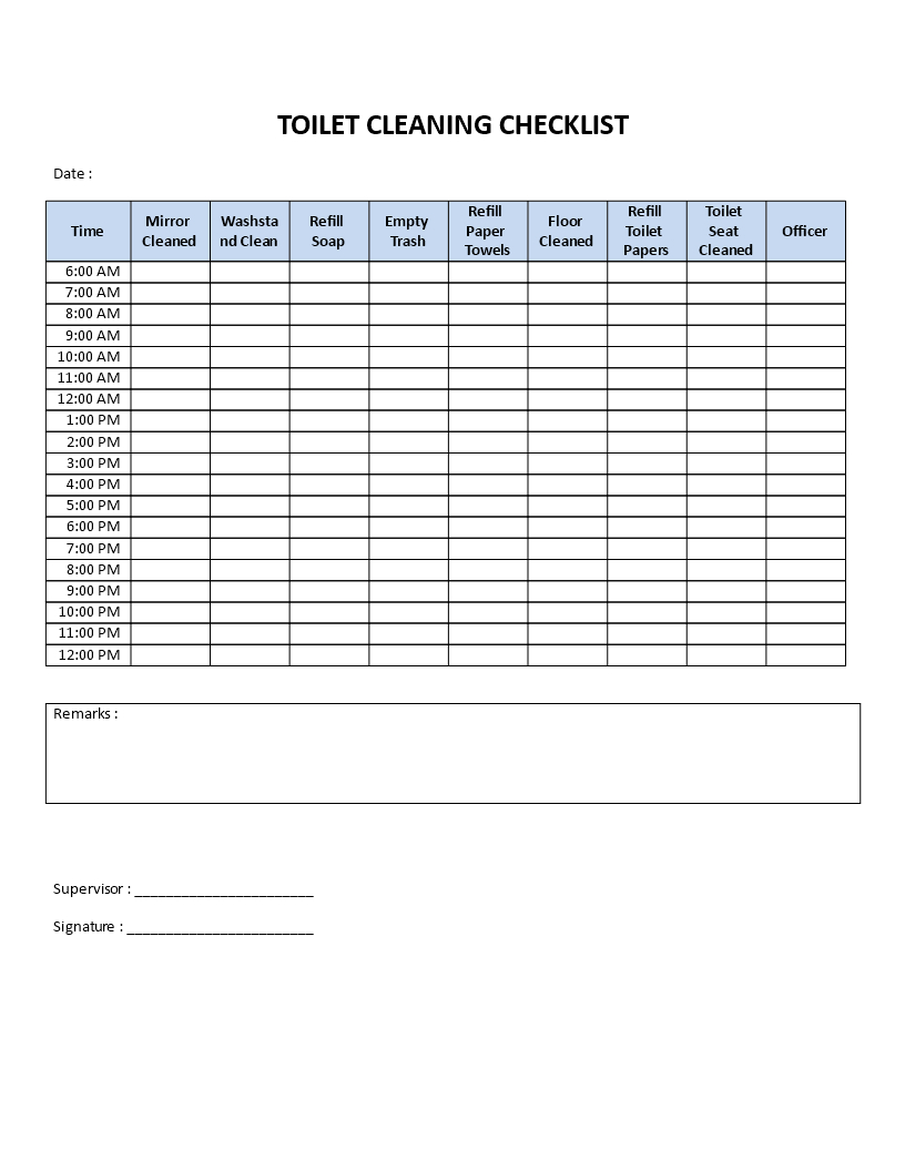 Public Restroom Cleaning Checklist | Templates At Pertaining To Blank Cleaning Schedule Template