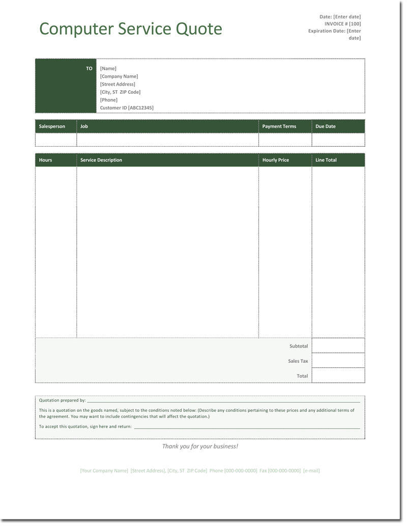 Quotation Templates – Download Free Quotes For Word, Excel Regarding Hours Of Operation Template Microsoft Word